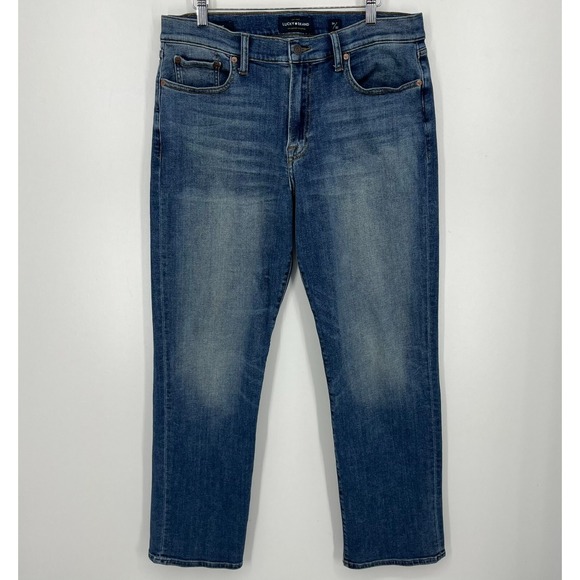 Lucky Brand 363 Straight Jeans Men's Size 34 Blue Medium Wash Cotton Blend - Picture 1 of 12